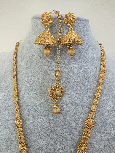 3 Piece Antique Gold Long Necklace