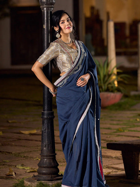 Grey Saree with Handcrafted Elegance