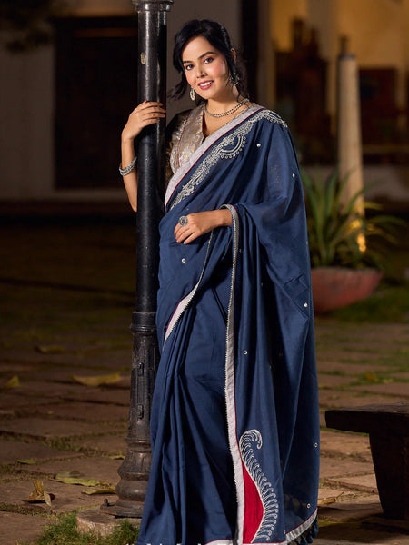 Grey Saree with Handcrafted Elegance