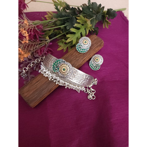 Chandrika dualtone choker necklace set