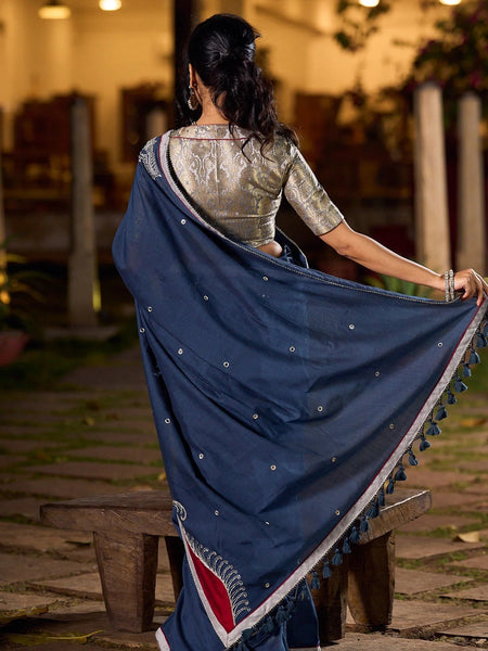 Grey Saree with Handcrafted Elegance