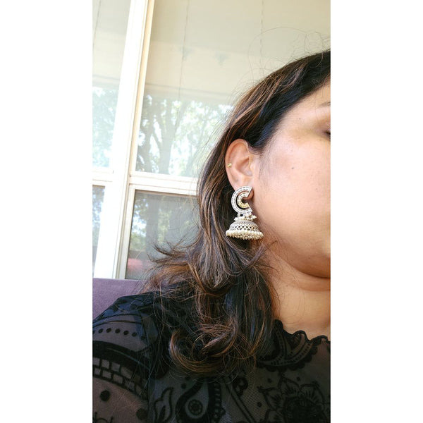 Dualtone Brass Jhumka Earrings