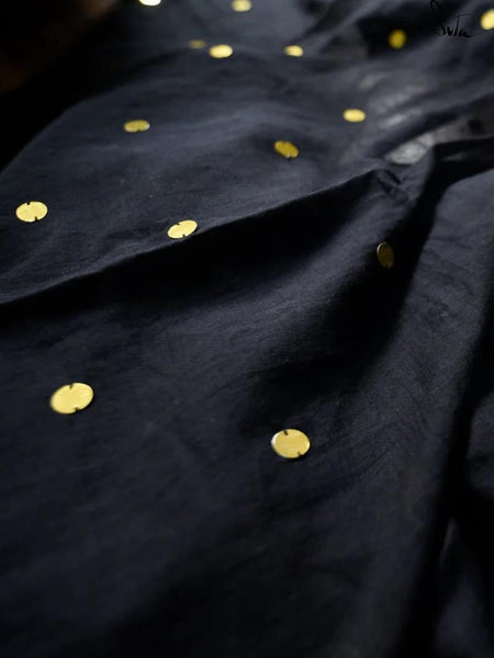 Black Mul Mul Cotton with Chumki
