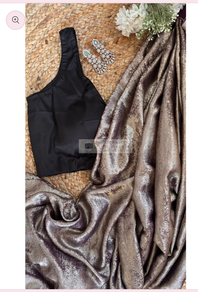 Aubergine Glam Shimmer Cocktail Saree