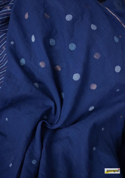 Blue Cotton Handloom saree
