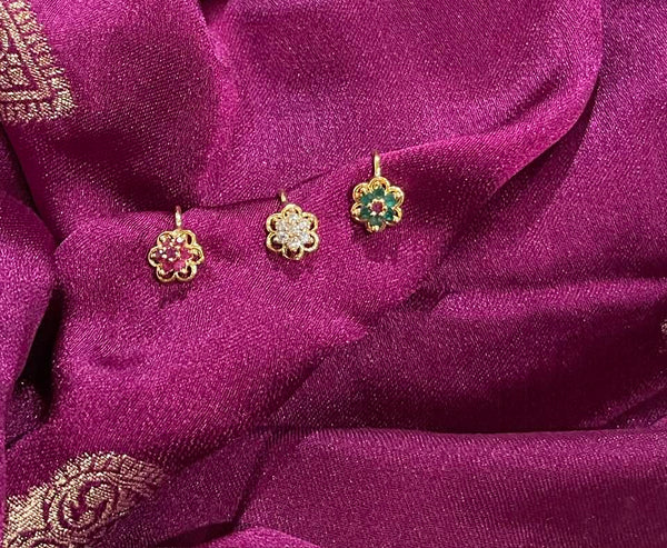 Stunning Gold Plated Designer Nose Rings