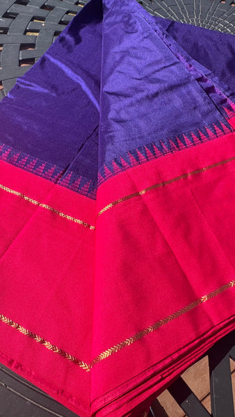 Deep Purple Blue with Pink Border
