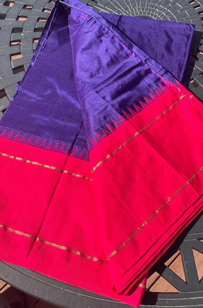Deep Purple Blue with Pink Border