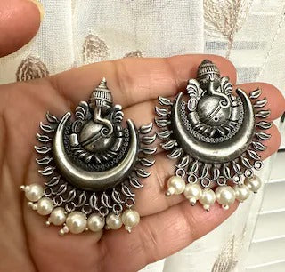 Ganesha German Silver stud Earrings