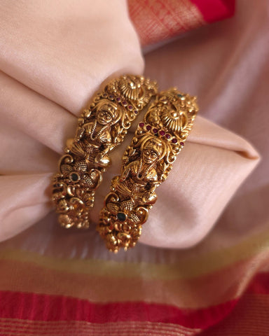 Traditional Antique Finish Gold Bangles