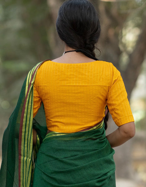 Readymade V-neck Yellow Brocade Blouse