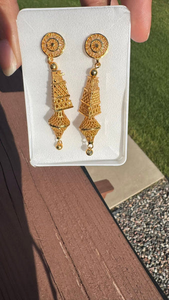 Citigold Goldplated Long Jhumka Earrings
