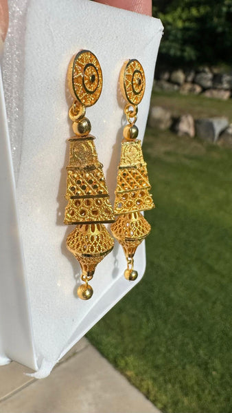 Citigold Goldplated Long Jhumka Earrings