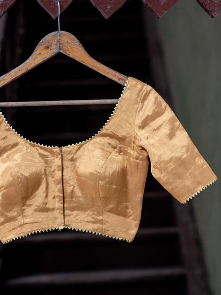 Soft Gold Chanderi Silk Readymade Blouse