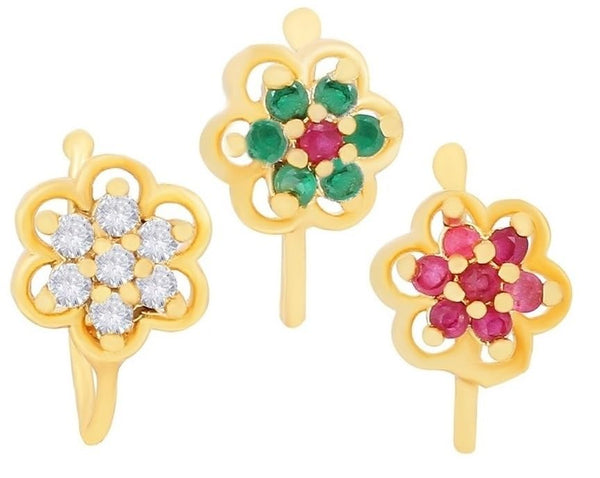 Stunning Gold Plated Designer Nose Rings