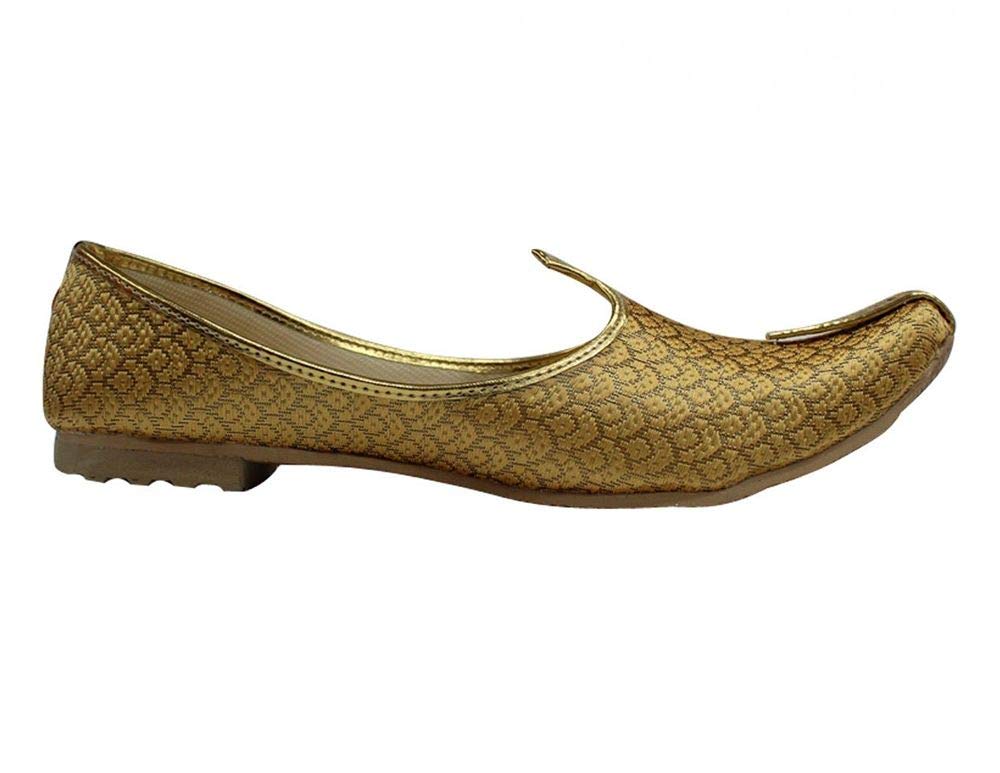 Gold Punjabi Jutti for Mens Sherwani Shoes for Men Bridal Jutti