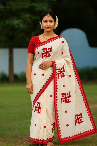 Cotton swastik saree