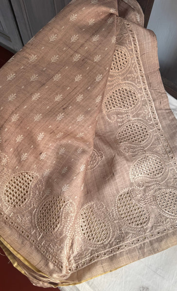 Tussar Cutwork Saree
