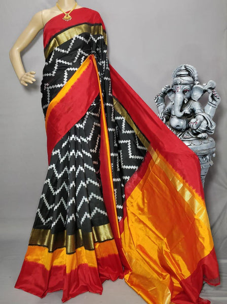 Pure Ikkat Double Weaving Silk Saree