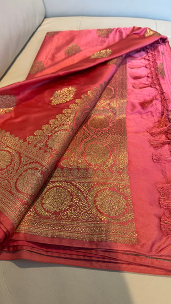 Pink Mashru Banarasi Silk Saree
