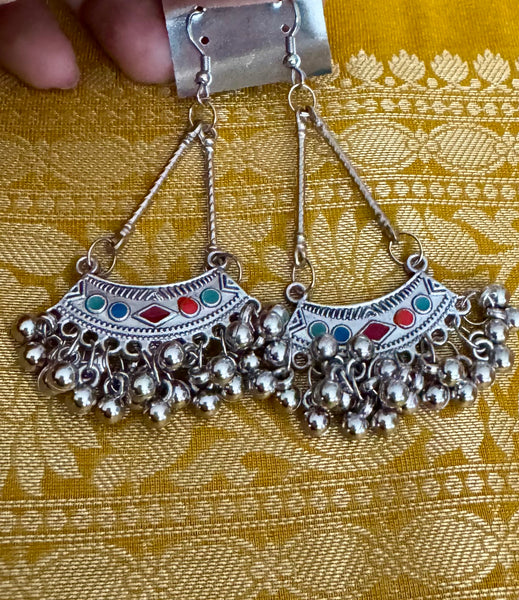 Multicolor German Silver Earrings