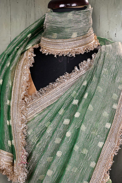 Pistachio Pastel Green Tissue Banarasi