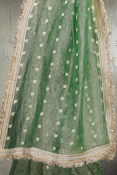 Pistachio Pastel Green Tissue Banarasi