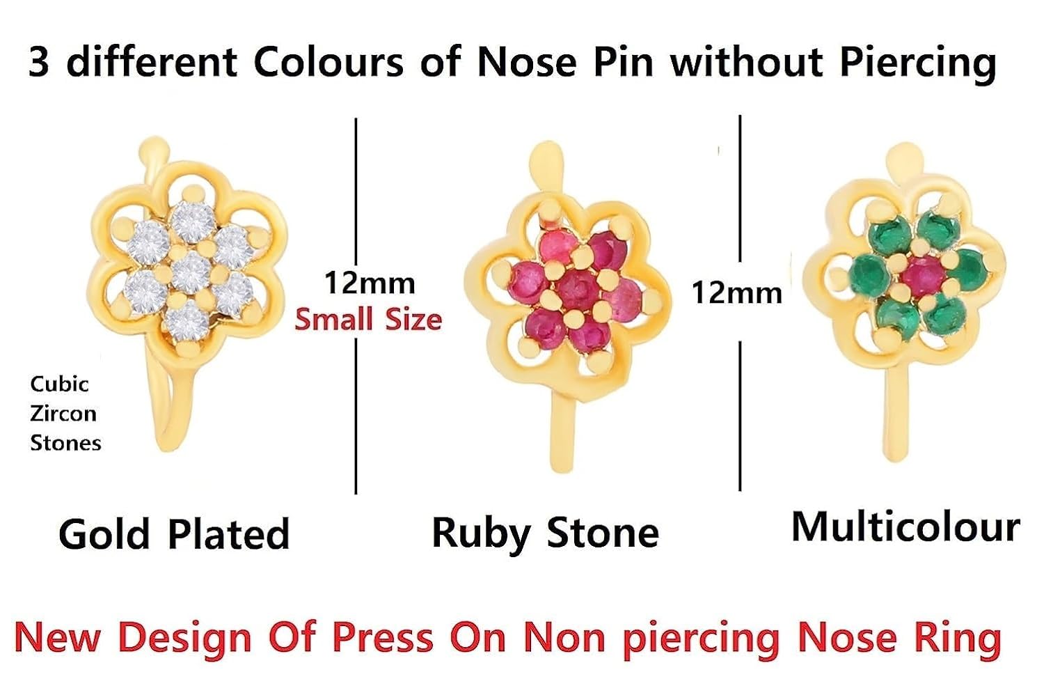 Stunning Gold Plated Designer Nose Rings