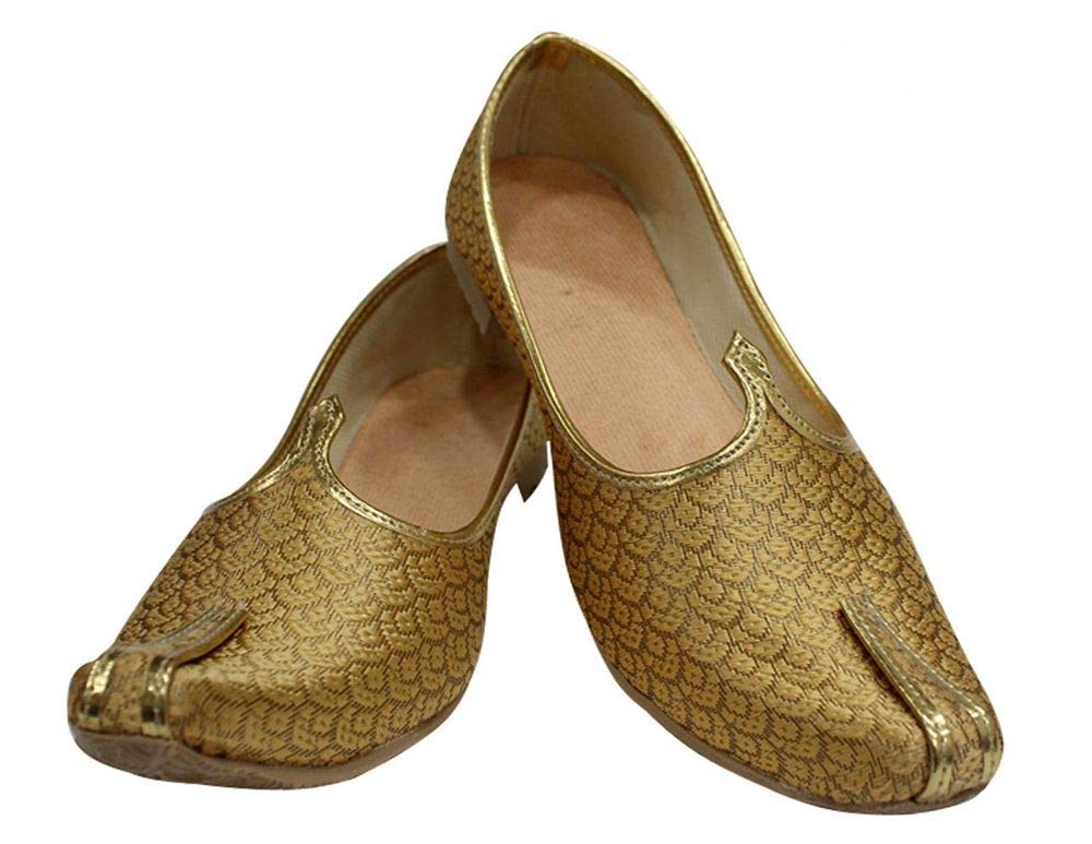 Gold Punjabi Jutti for Mens Sherwani Shoes for Men Bridal Jutti Men mojaris for Men