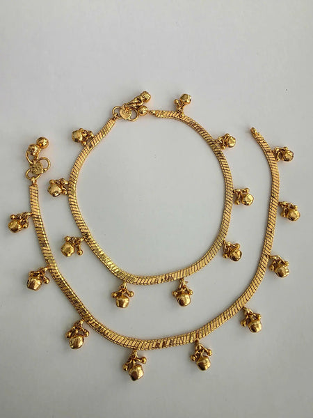 Gold Plated Gungroo Payal Pair