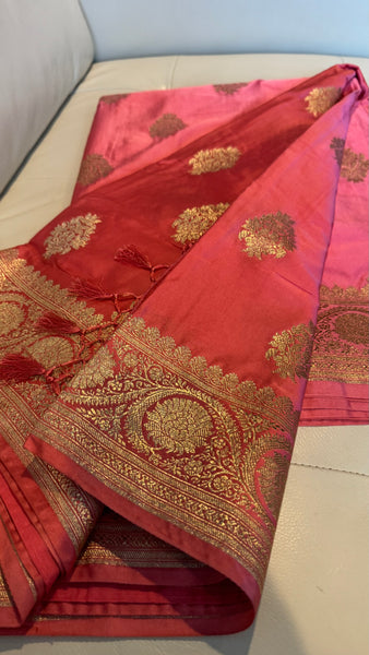 Pink Mashru Banarasi Silk Saree