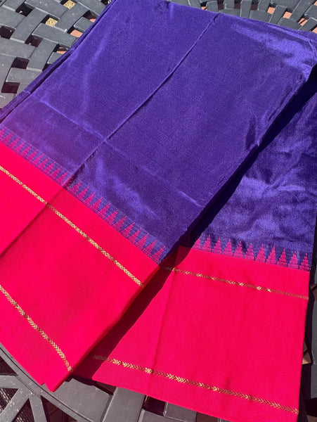 Deep Purple Blue with Pink Border