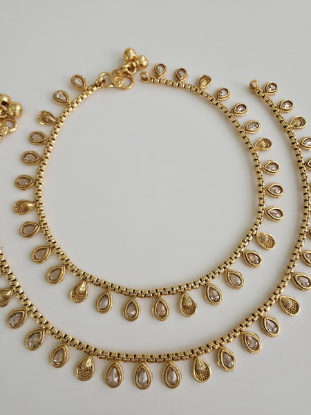 Gold Plated Anklet Pair