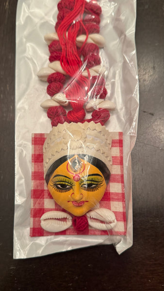 Durga fabric conch shell necklace and earring set