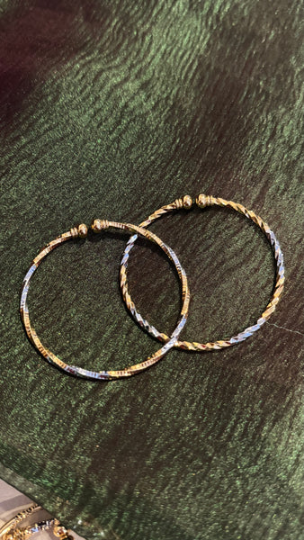 CitiGold Dual Tone Filigree Bangles