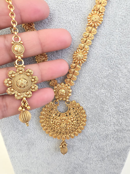 3 Piece Antique Gold Long Necklace