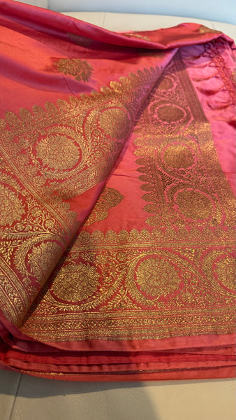 Pink Mashru Banarasi Silk Saree