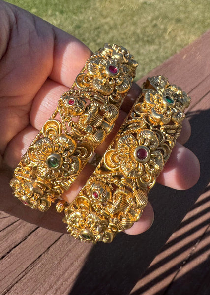 Lakshmi Kemp Bangles Matte Finish South Indian Jewelry