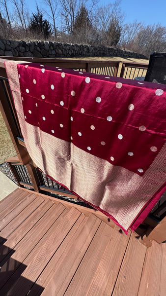 Deep Maroon and Dual Tone Soft Silk Saree