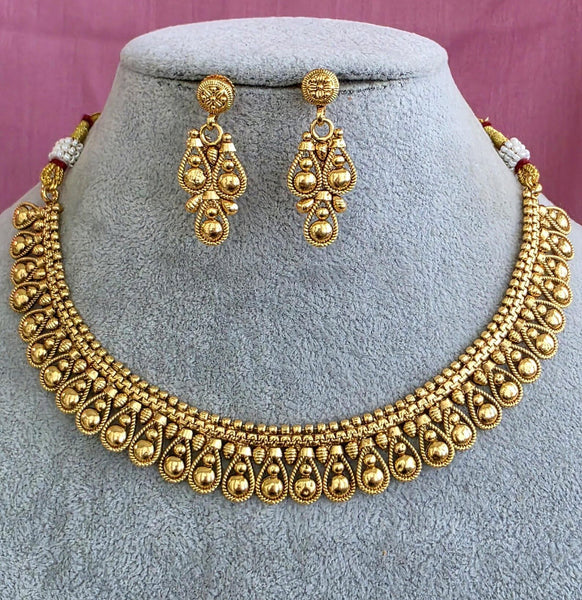 Antique Gold Necklace with Earrings