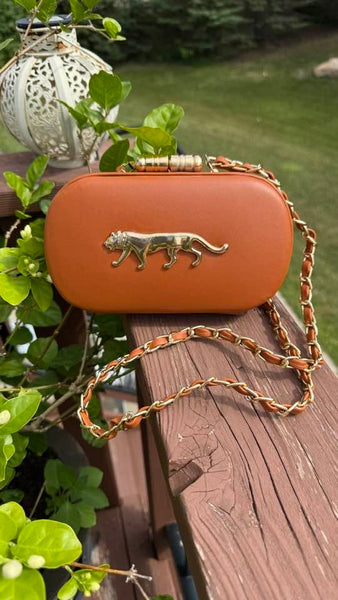Sabyasachi Inspired Clutch Caramel