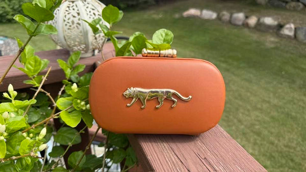 Sabyasachi Inspired Clutch Caramel