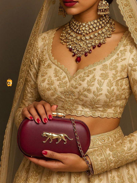 Sabyasachi Inspired Clutch Maroon