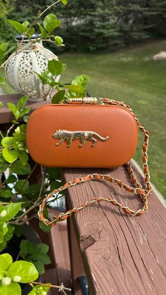 Sabyasachi Inspired Clutch Caramel