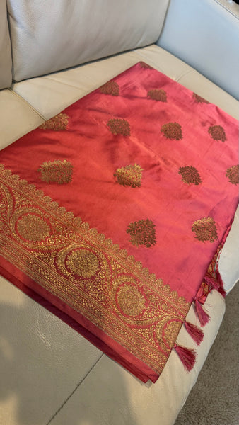 Pink Mashru Banarasi Silk Saree