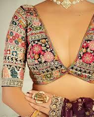 Black Multicolor Thread & Sequins Embroidery Work