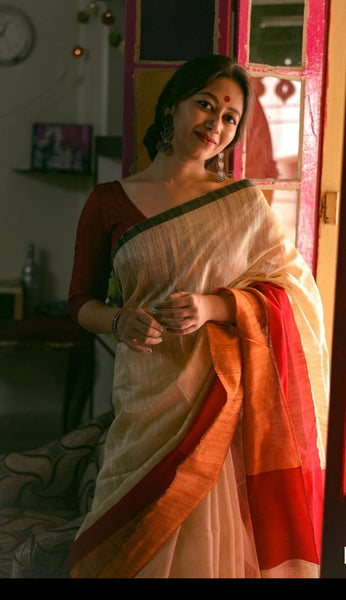 Pure Jute Cotton Saree