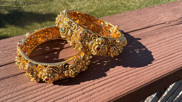 Lakshmi Kemp Bangles Matte Finish South Indian Jewelry