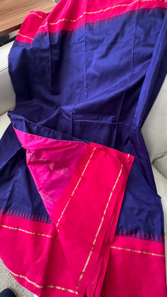 Deep Purple Blue with Pink Border