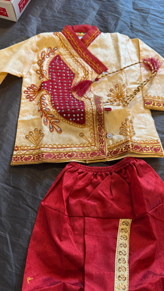 Baby Boy's Silk Cotton Blend Dhoti Kurta Pyjama Dress (Multicolour, 6-12 Months)